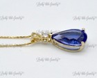 14k Yellow Gold Natural Diamond & Tanzanite Pendant pear shape 8.22ct — photo 5