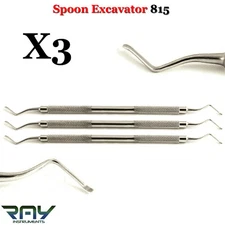 3Pcs Dental Excavator 815-A, Restorative Double Ended Spoon 1.2mm Endo Tools