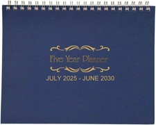 5 Year Calendar Planner Blue, 11  8.5" July 2025-June 2030 