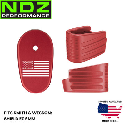 NDZ S&W Shield EZ Plus 2 Extended Magazine Plate Smith & Wesson Aluminum Red