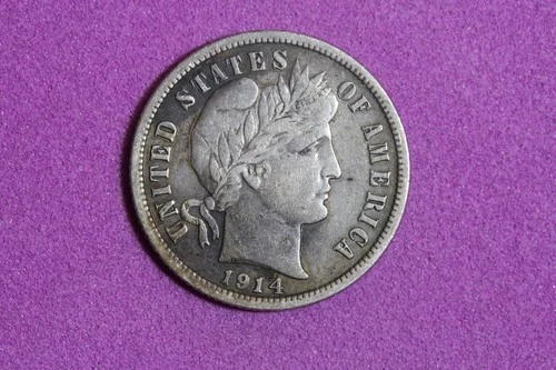ESTATE FIND 1914 D BARBER DIME #K60288