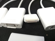 5X, Apple 30-pin to VGA Adapter For Older Generation 30-Pin - White A1368