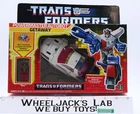 Getaway Powermaster 100% Complete W/BOX & INSERT 1988 Vintage G1 Transformers