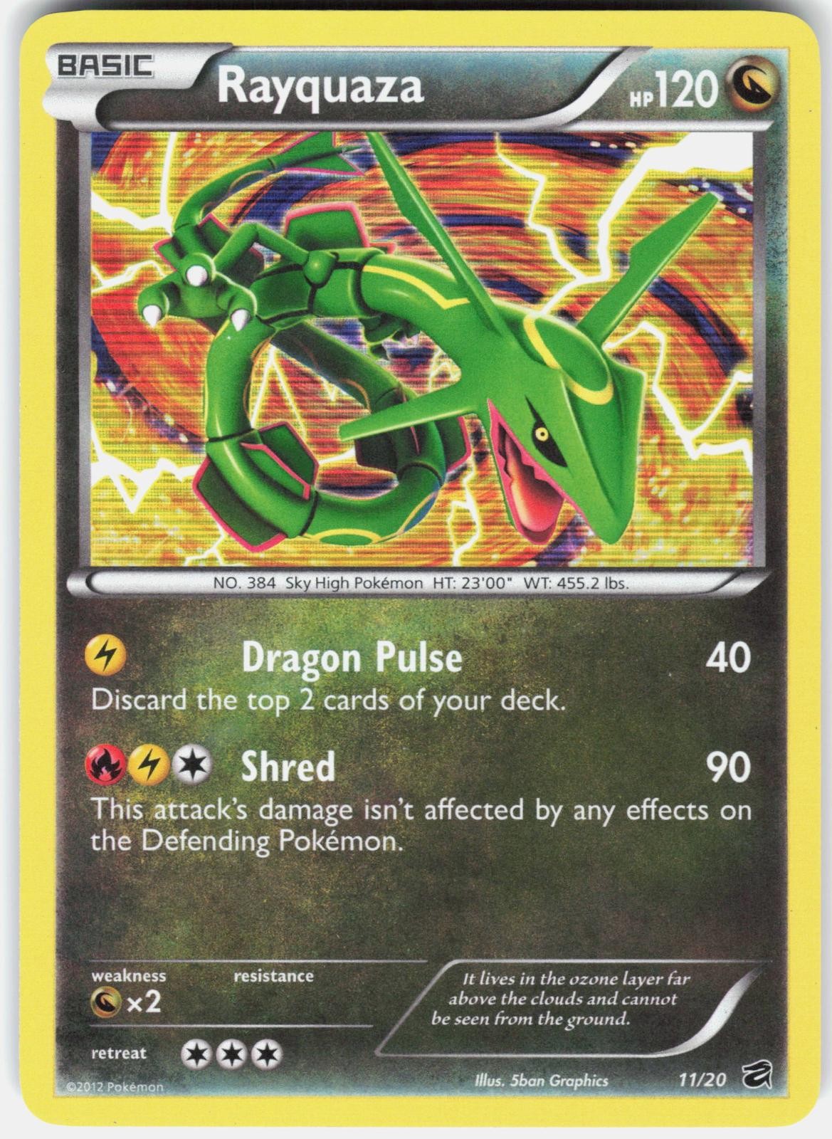 Pokemon Rayquaza 11/20 Holo Rare Dragon Vault Pokemon Near Mint