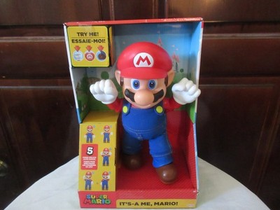 Super Mario Brothers It's-A Me Mario! Large 12'' Talking Deluxe Figure Jakks NEW