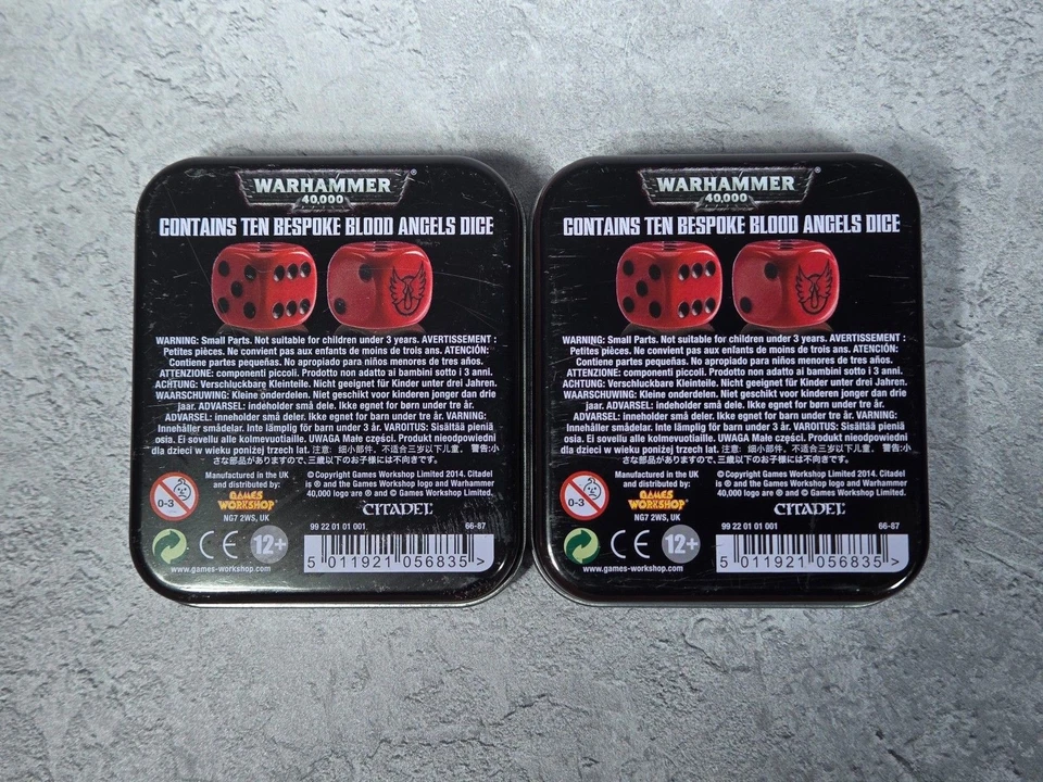 Warhammer 40k Blood Angels Dice Tin Würfel Set 2014 Games Workshop Citadel OOP - Bild 3 von 3