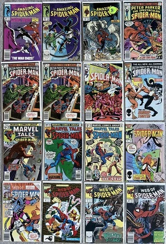 Lot Of 16 Spider-Man Marvel Comics 1977-1989 Amazing, Web of, Spectacular NICE