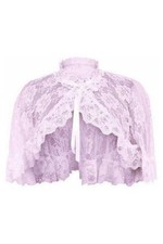 Pink Lace Ruffle Cape Capelette Goth Witchy Vampire Occult Victorian Medieval
