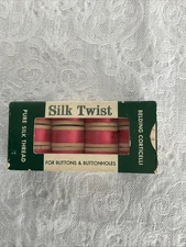 Belding Corticelli Silk Thread 12 Spools Pink 2150 Size D For Buttons
