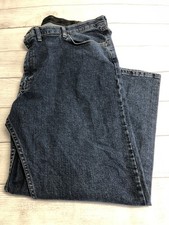 Wrangler Jeans Mens 44x29 Blue Dark Wash Regular Fit Straight Leg Denim Pants