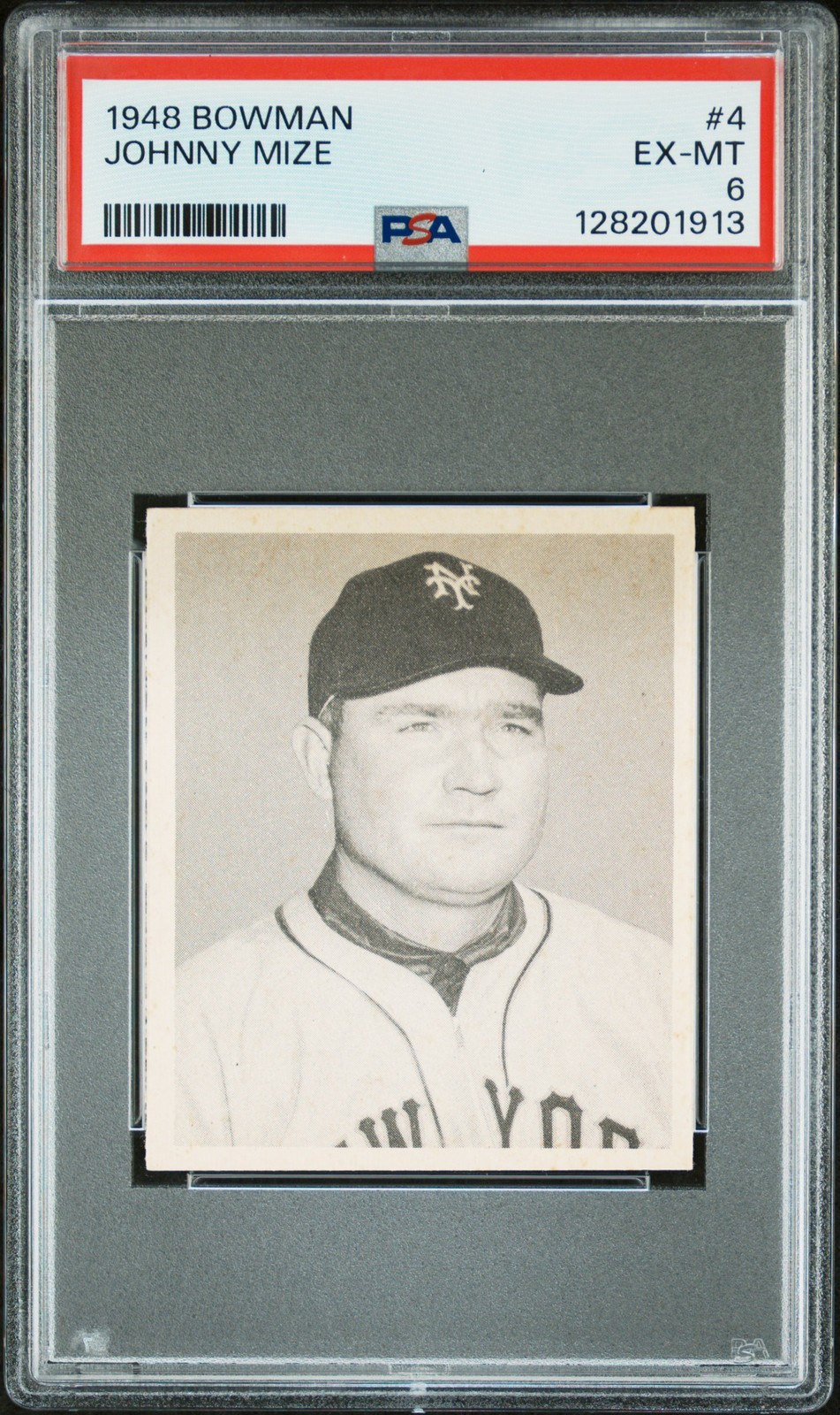 1948 BOWMAN #4 JOHNNY MIZE ROOKIE RC PSA 6