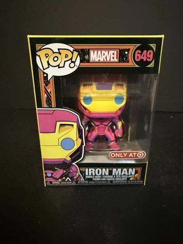 FUNKO POP ! IRON MAN 649 TARGET EXCLUSIVE BLACKLIGHT D02