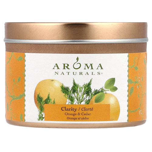 Soy VegePure®, Travel Tin Candle, Clarity, Orange & Cedar, 2.8 oz (79.38 g)