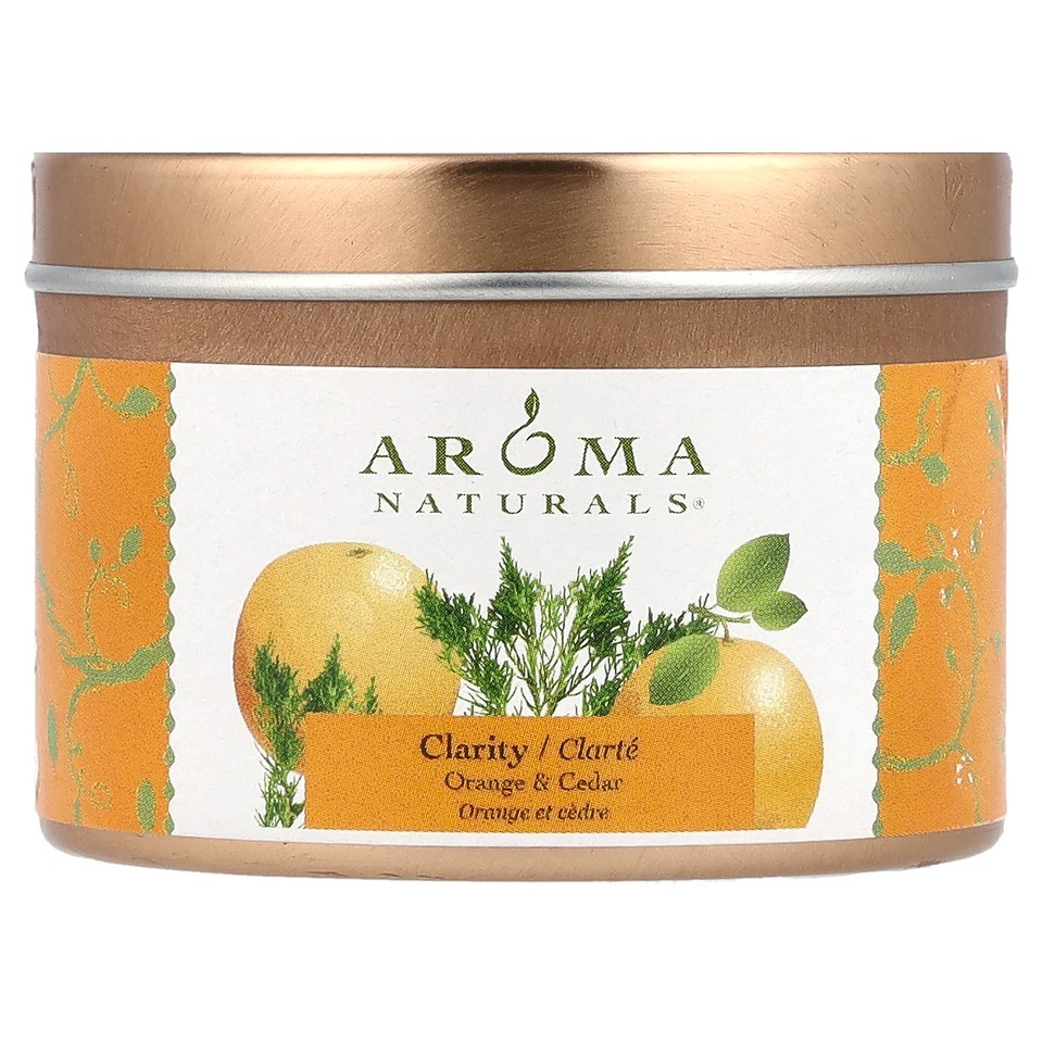 Soy VegePure®, Travel Tin Candle, Clarity, Orange & Cedar, 2.8 oz (79.38 g)