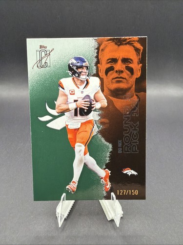 2025 Topps Signature Class Football Bo Nix Green /150 Serial #18 Denver Broncos