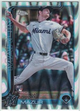 2025 Topps Chrome #157 Adam Mazur Raywave Rookie RC Marlins