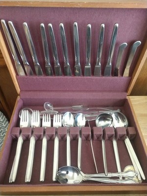 WMF Cromargan Germany Fraser's Stainless Flatware Set Of 40+ With Case Vintage