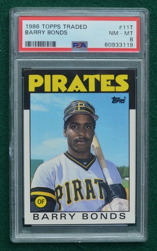 Barry Bonds rookie card graded PSA 8 Nm-Mt  1986 Topps Traded #11T Pirates RC