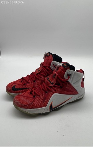 Nike Red/White LeBron 12 Heart Of A Lion 2014 Used 684593-601 - Size 10