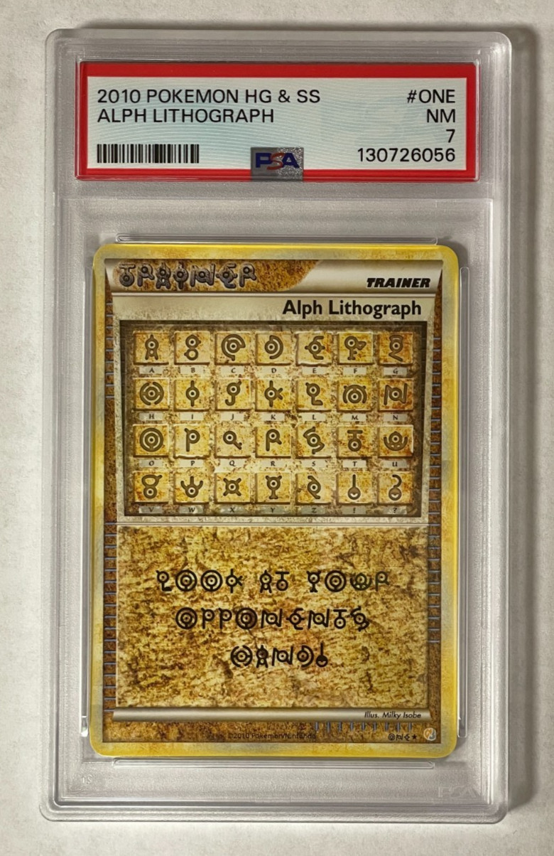 Alph Lithograph Rare PSA 7 NM 2010 Pokemon Heartgold & Soulsilver #One