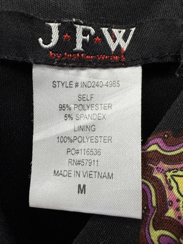 JFW Women's Maxi Dress Babydoll Medium Colorful Artsy Pockets V Neck Y2K Vtg - Image 3 of 4