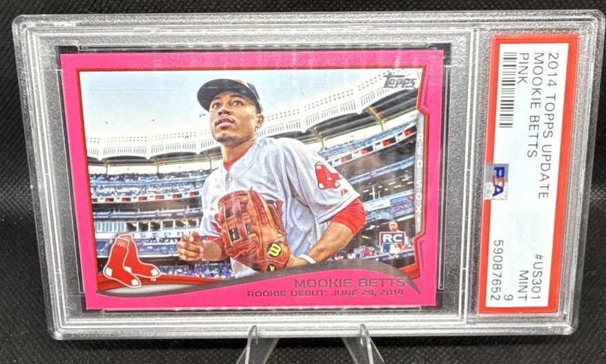 2014 Topps Update Series - Rookie Debut Mookie Betts #US-301 Pink /50 (RC)