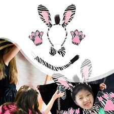 Zebra Ears and Tail Set Cosplay Costume Set for Stage Performance Masquerade
