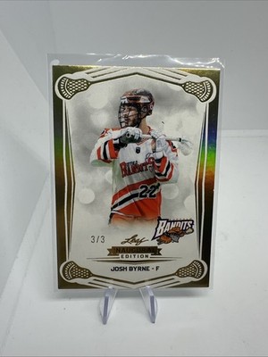 2025 Leaf NLL Inaugural Josh Byrne #d 3/3 Gold Buffalo Bandits