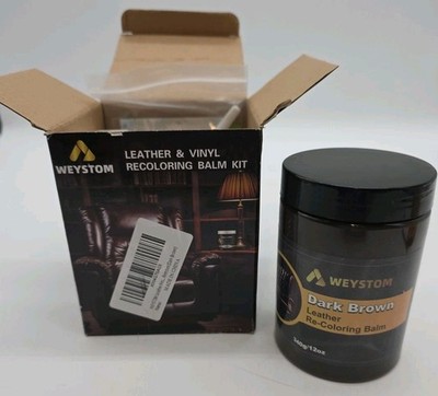 WEYSTOM Leather Vinyl Recoloring Balm  Repair Kit Dark Brown 12oz New