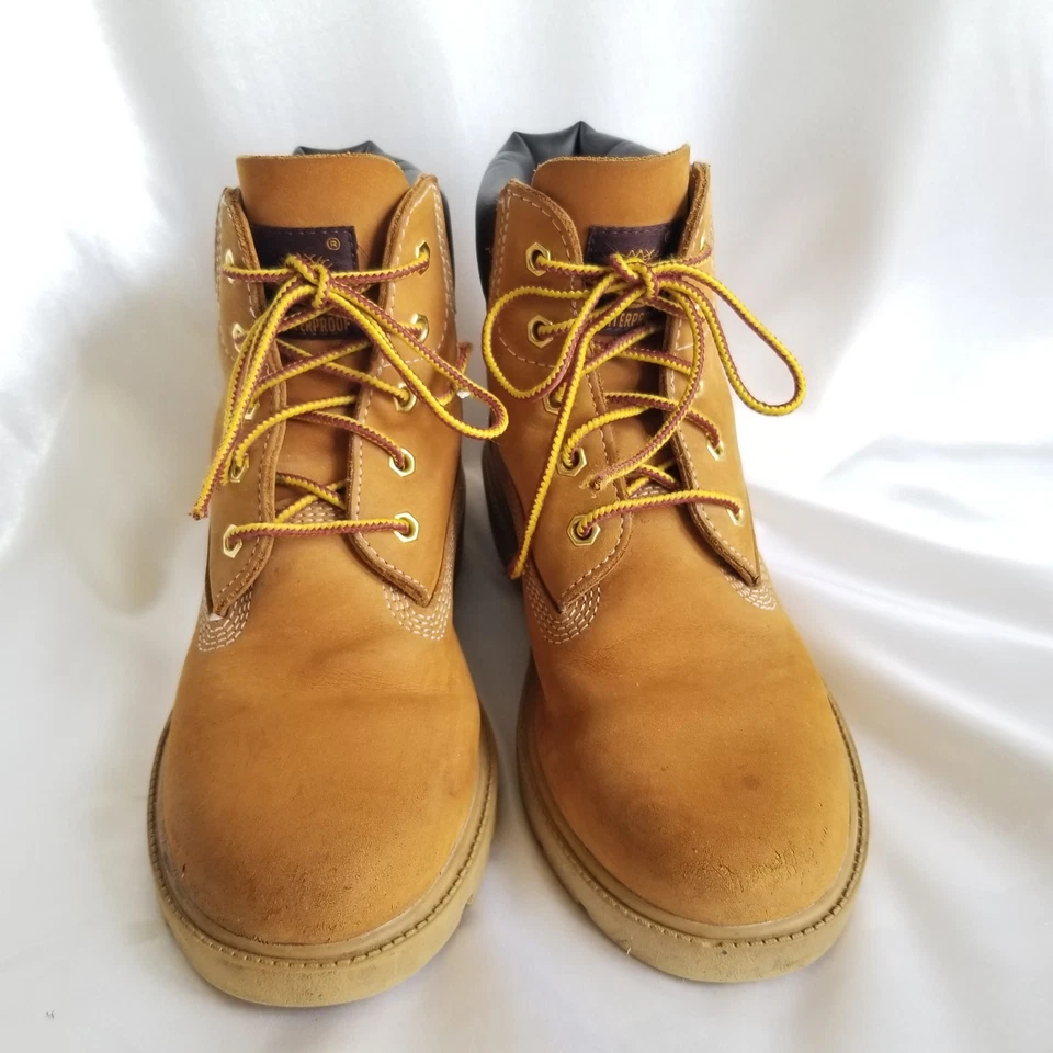 Timberland 6 Inch Premium Waterproof Boot Wheat Nubuck US Big Kid's Size 4 - Image 2 of 4