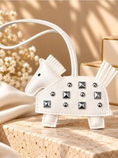NWOT White Horse Bag Charm Studded Purse Charm