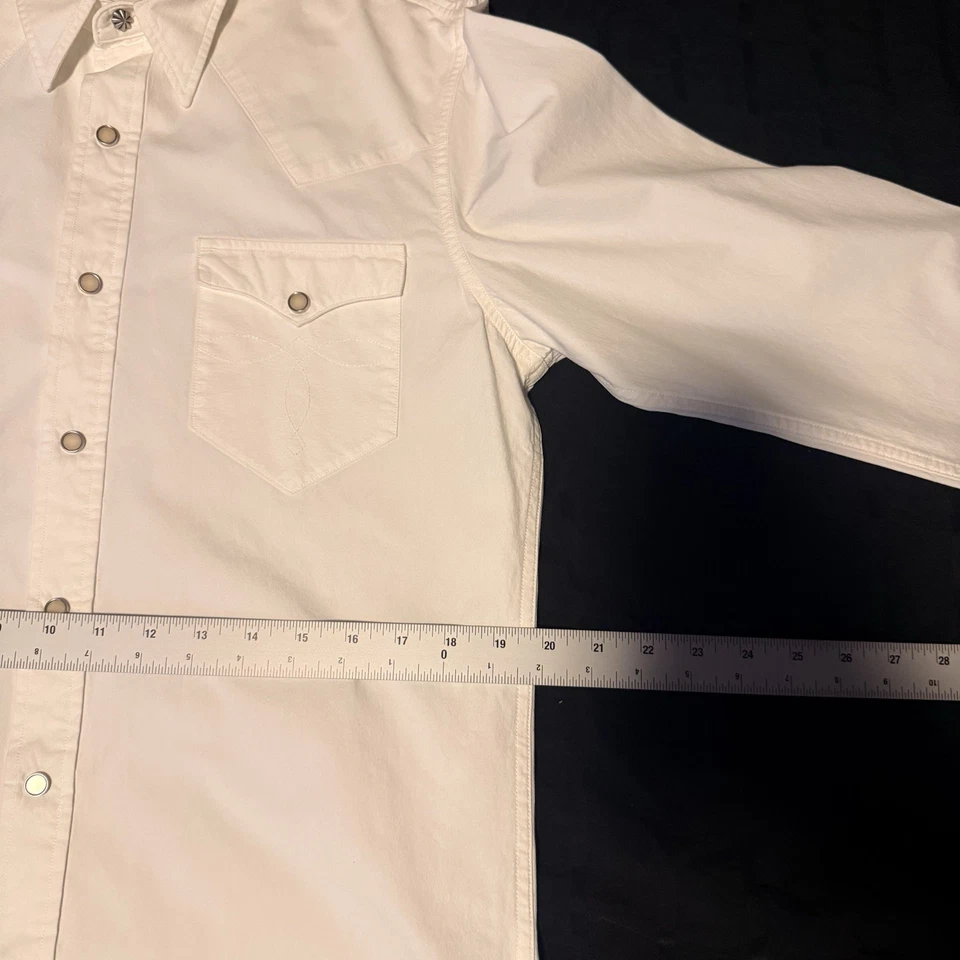RRL Ralph Lauren Black Label Vintage White Cream Snap Front Western Shirt M.... - Image 4 of 4