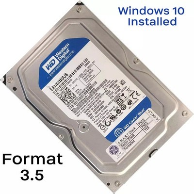 1TB HDD 3.5'' SATA Hard Drive for Computer Windows 10 Pro Installed UEFI Used