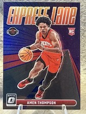 Amen Thompson Rookie Card RC 2023-24 Optic Express Lane Purple Prizm #2 Rockets