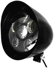 5.75" LED Motorcycle Headlights w/ Aluminum Visor Clear Lens 5 3/4 inch Bulle...
