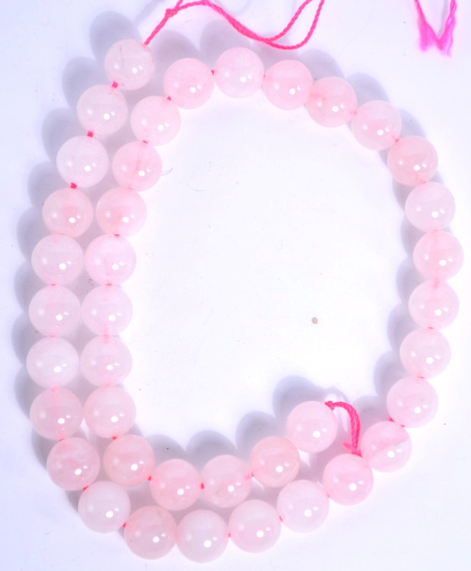 16-inch strand Rose Quartz Gemstone beads - 10mm spheres - A5177jc