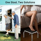 AplusChoice Enamel RV Toilet Gravity Flushw/ Bidet Spray & Step Foot Stool — photo 6