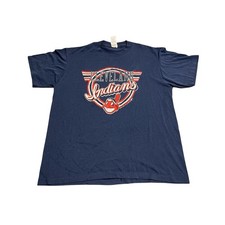 Vintage 80s Cleveland Indians T-Shirt Wahoo Single Stitch Made in USA MLB 19x23