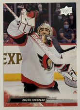 Anton Forsberg 2022-23 Upper Deck Series 1 #128 Ottawa Senators