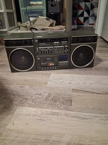 Sanyo C4 Boombox Vintage Stereo Cassette Tape Player with AM/FM Radio