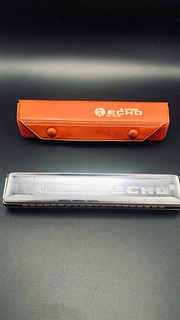 HOHNER Echo 2409 Tremolo Harmonica Key of G Silver Metal Numbered Holes Case