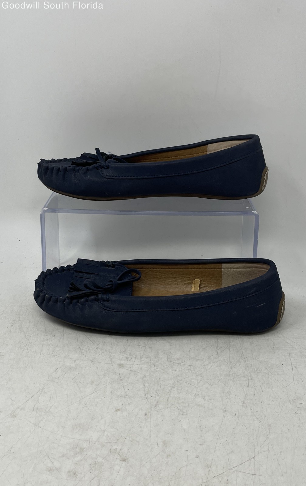 Lucky Brand Womens LP-Alegrya Dark Blue Slip-On Flat Moccasin Shoes Size 6M