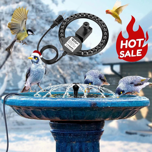 250W HEATED BIRD BATH OUTDOOR WINTER BIRDBATH HEATER with PUMP THERMOSTATIC HEAT - 第 1/18 張圖片