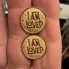 Vintage Helzberg's  12k. Gold Filled Cufflinks Beautiful ''I AM LOVED'' — photo 2