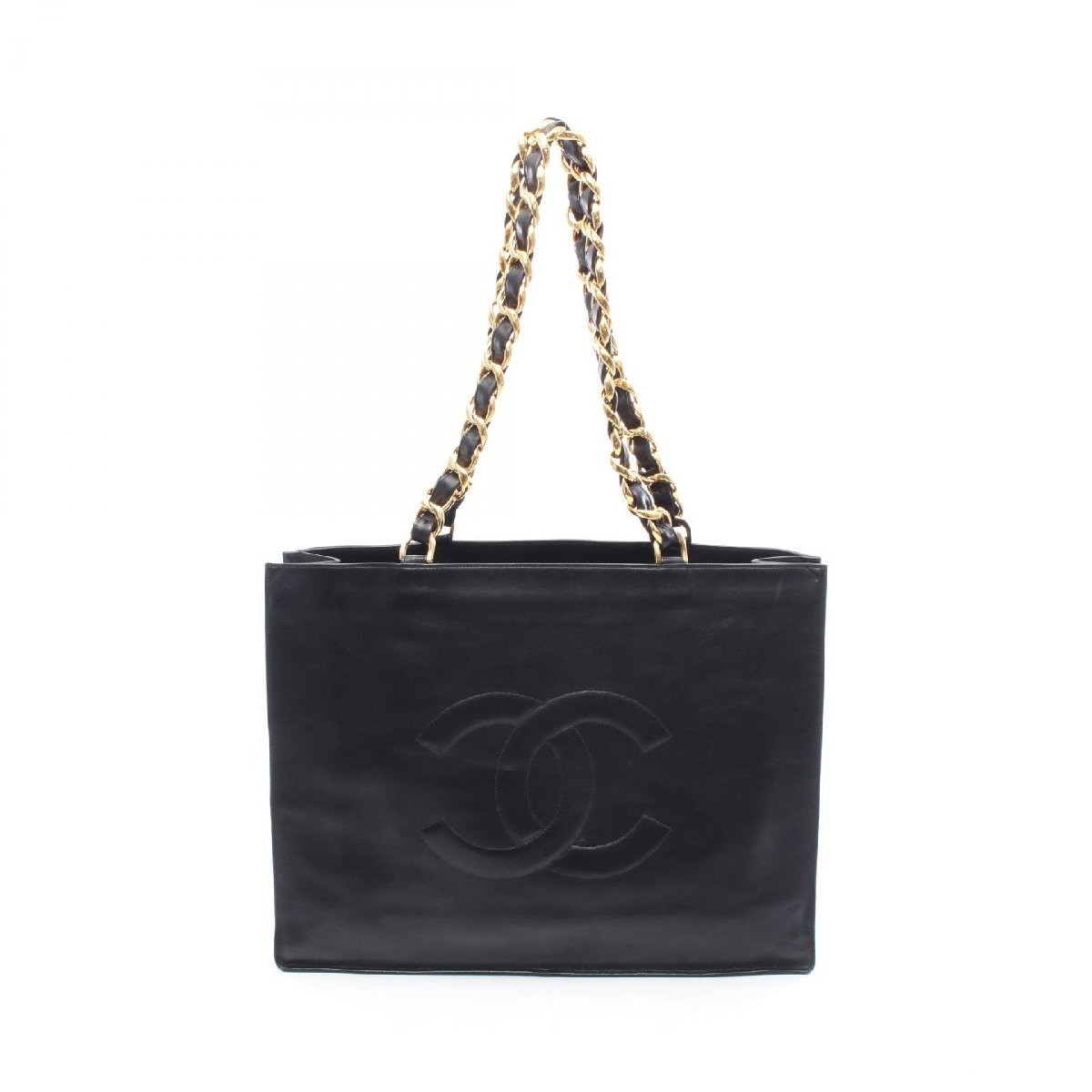 Chanel Lambskin Leather Tote Bag 475521 Black Classic Handbag