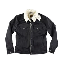 Brave Star Ironside Sherpa Jacket Mens Medium Black Selvedge Denim Made USA