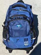 Solid Color Elemetary Rolling Backpack Kids Wheeled School Bookbag,