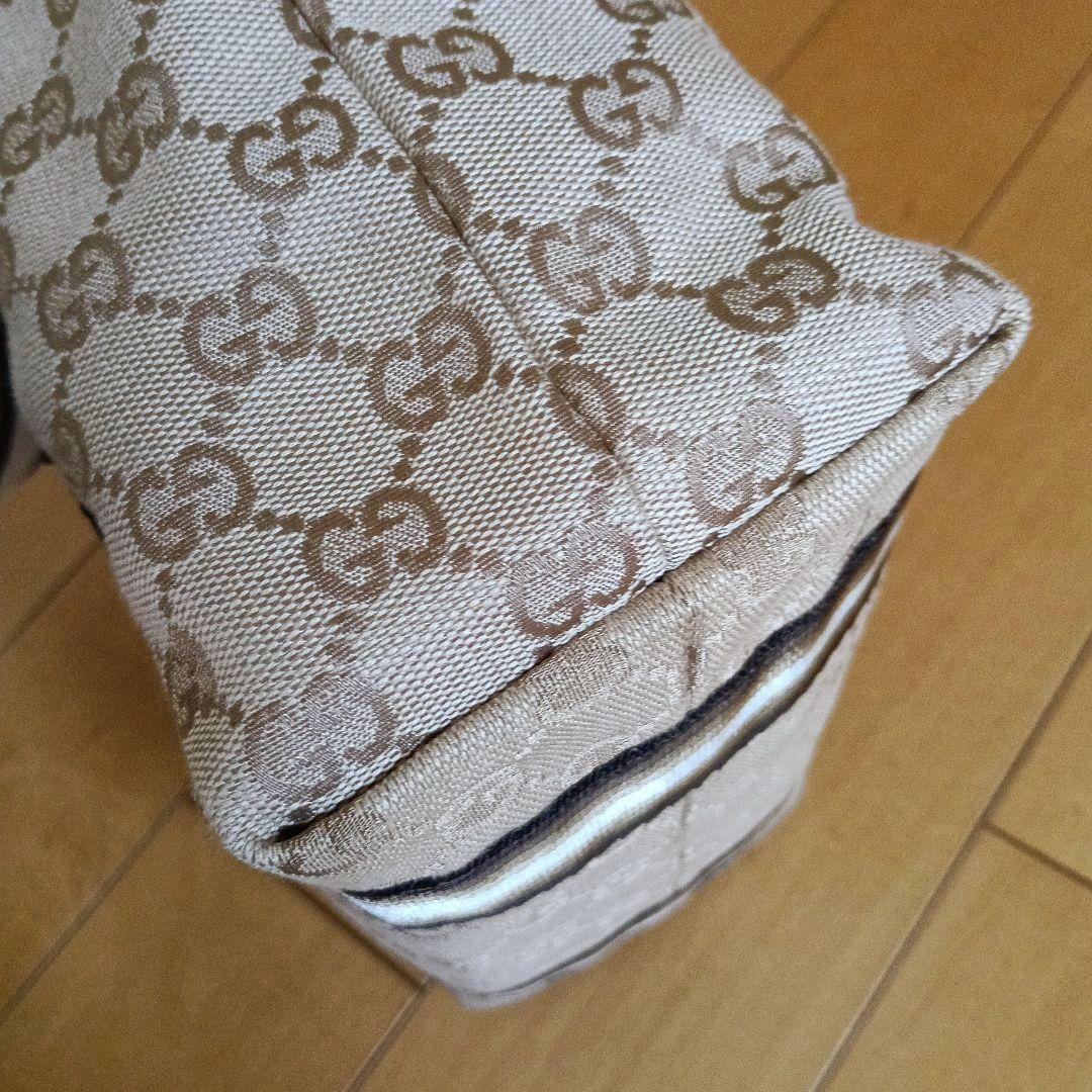 GUCCI Mini Tote Bag GG Canvas Vintage Leather Strap Women's Authentic thumbnail 7