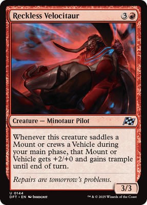 x1 Reckless Velocitaur DFT Aetherdrift MTG 144 UNCOMMON M/NM 1x