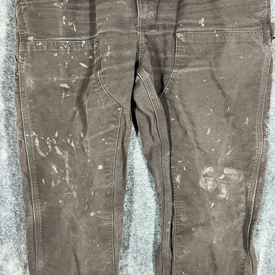 Pantalones Carhartt Doble Rodilla Para Hombre 38x34 Marrón Ropa de Trabajo Pato B136 DKB Calce Suelto Foto 2 de 4